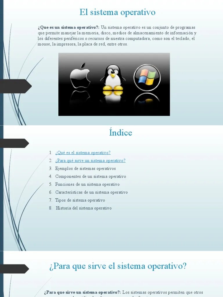 El Sistema Operativo | PDF | Sistema Operativo | Ingeniería De Software