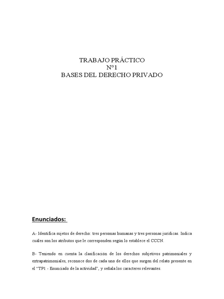Trabajo Práctico N°1 Bases Del Derecho Privado | PDF | Sentencia (ley) | Gobierno