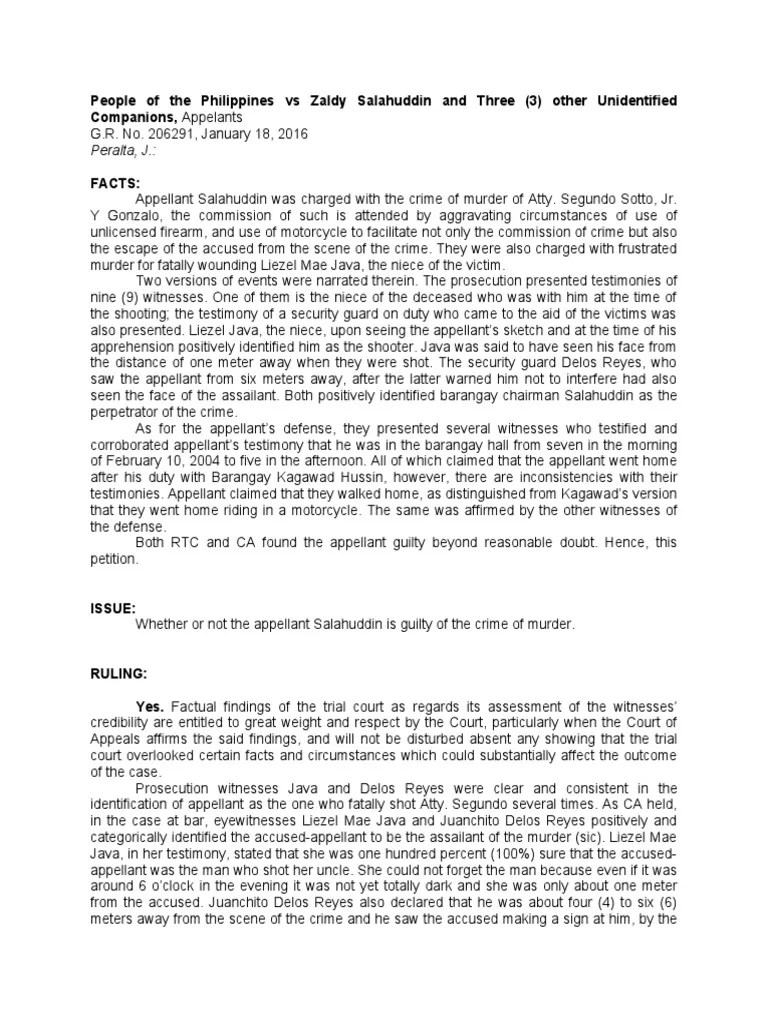 16 - People Of The Philippines Vs Zaldy Salahuddin And Three | PDF | Witness | Testimony
