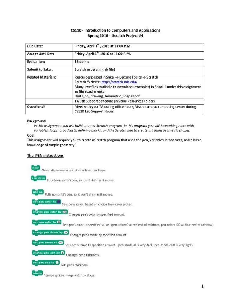 Scratch Project | PDF | Scratch (Programming Language) | Geometry