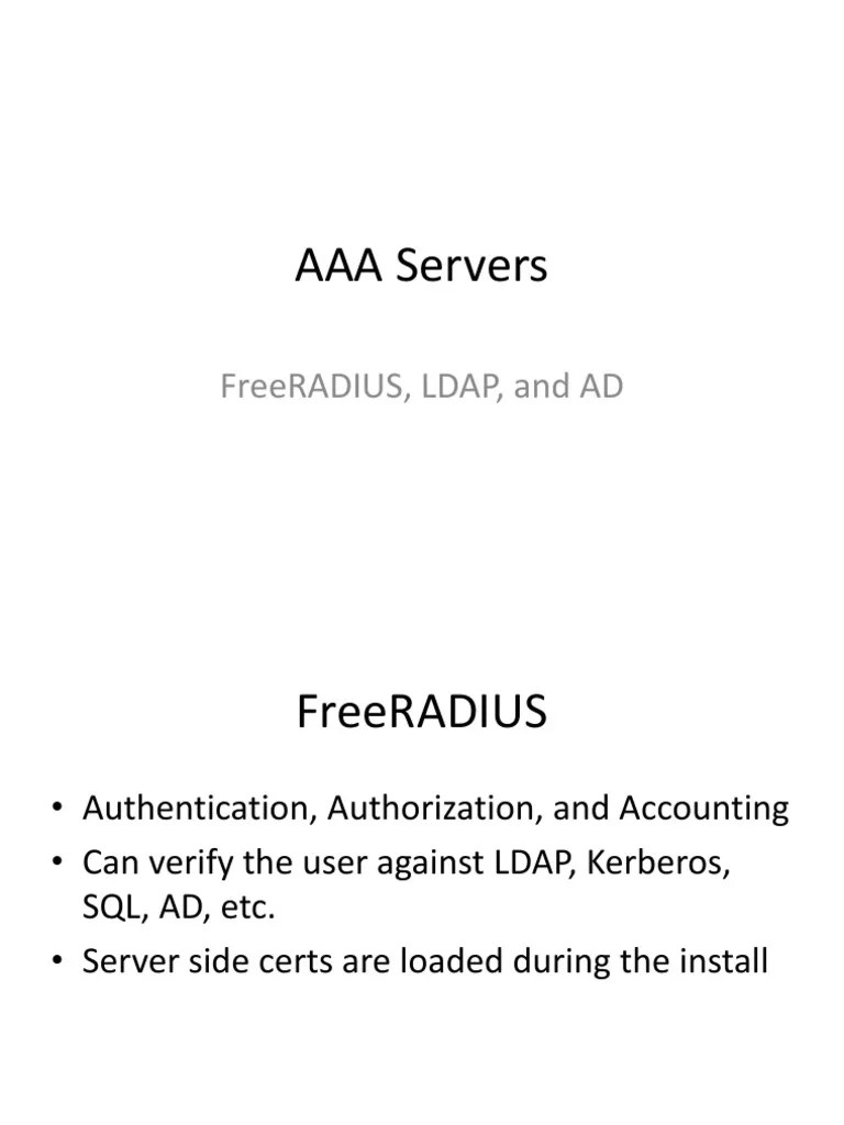 AAA Servers | PDF | Radius | Computer Standards