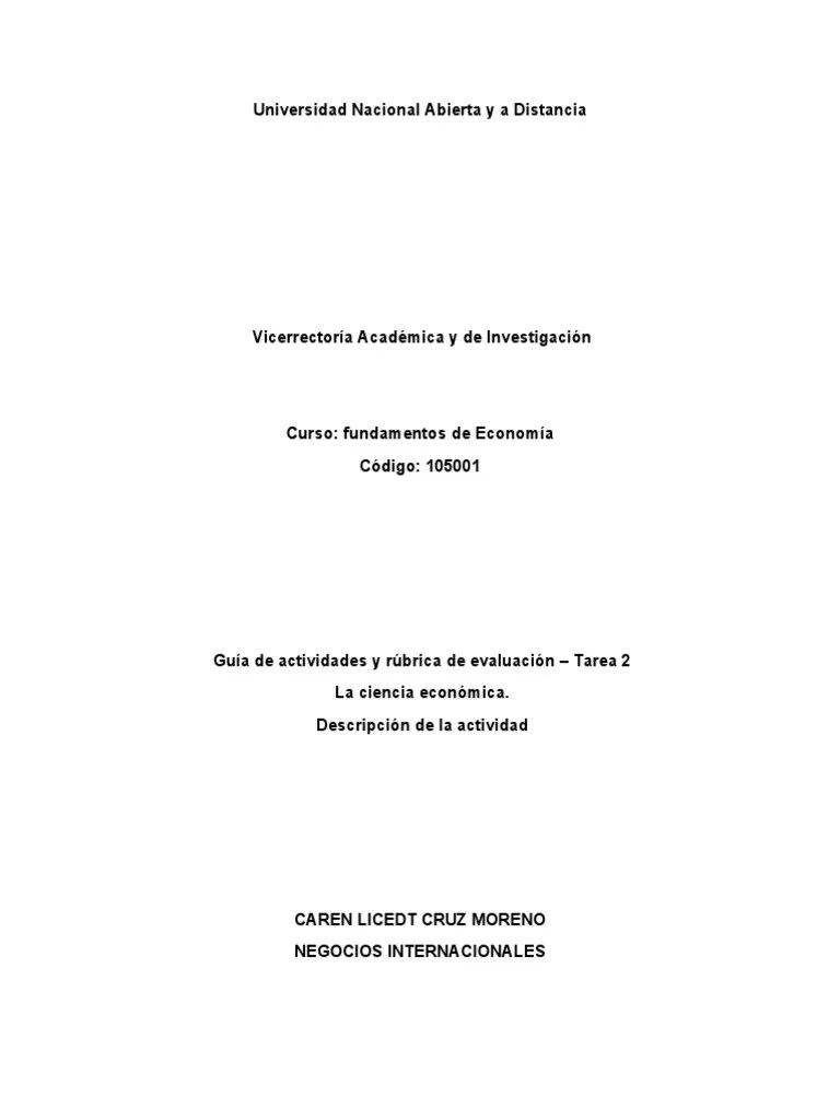 Universidad Nacional Abierta Y A Distancia Actividad Economia DIAGRAMA ...