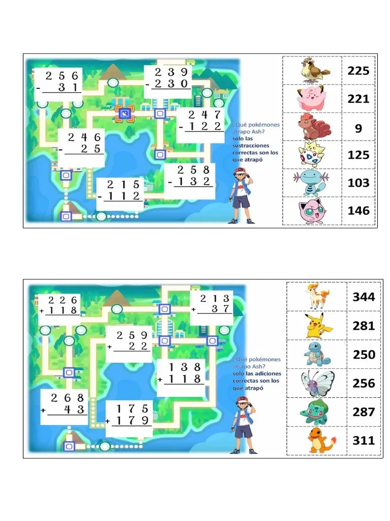 Suma Y Resta Pokemon | PDF