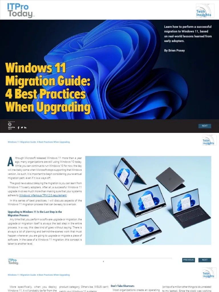 Windows 11 Migration Guide - 4 Best Practices When Upgrading | PDF | Microsoft Windows ...
