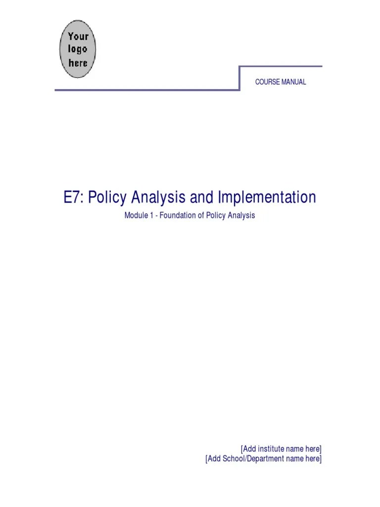 Module - Policy Analysis And Implementation | PDF | Policy | Policy Analysis