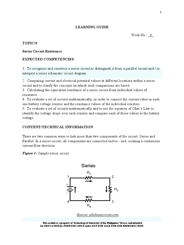 ELECT 112 Week 6 8 | PDF | Series And Parallel Circuits | Resistor