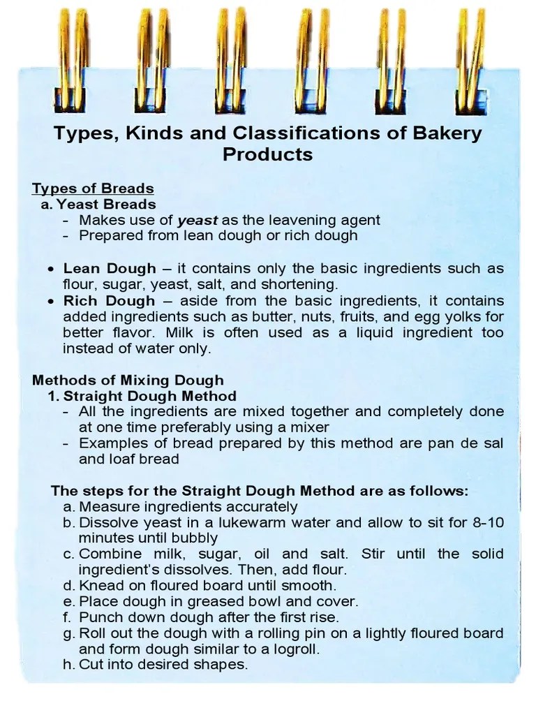 Types Of Breads Visual Aid | PDF | Breads | Dough