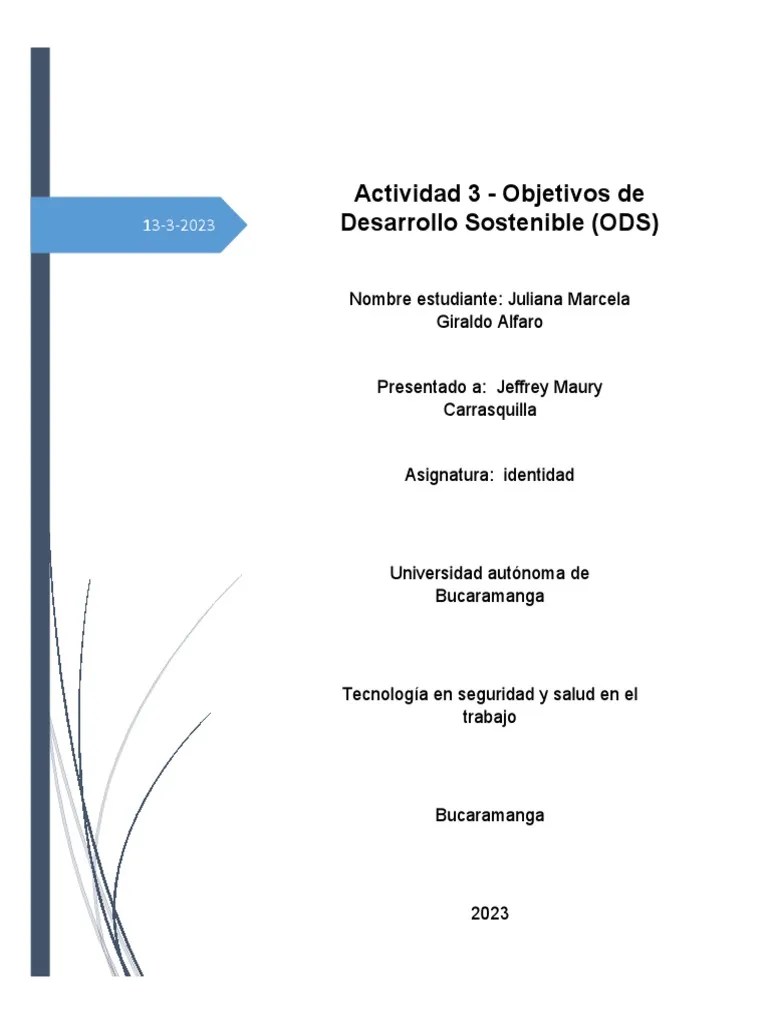 Actividad 3 - Objetivos De Desarrollo Sostenible (ODS) | PDF | Economias | Desarrollo Economico