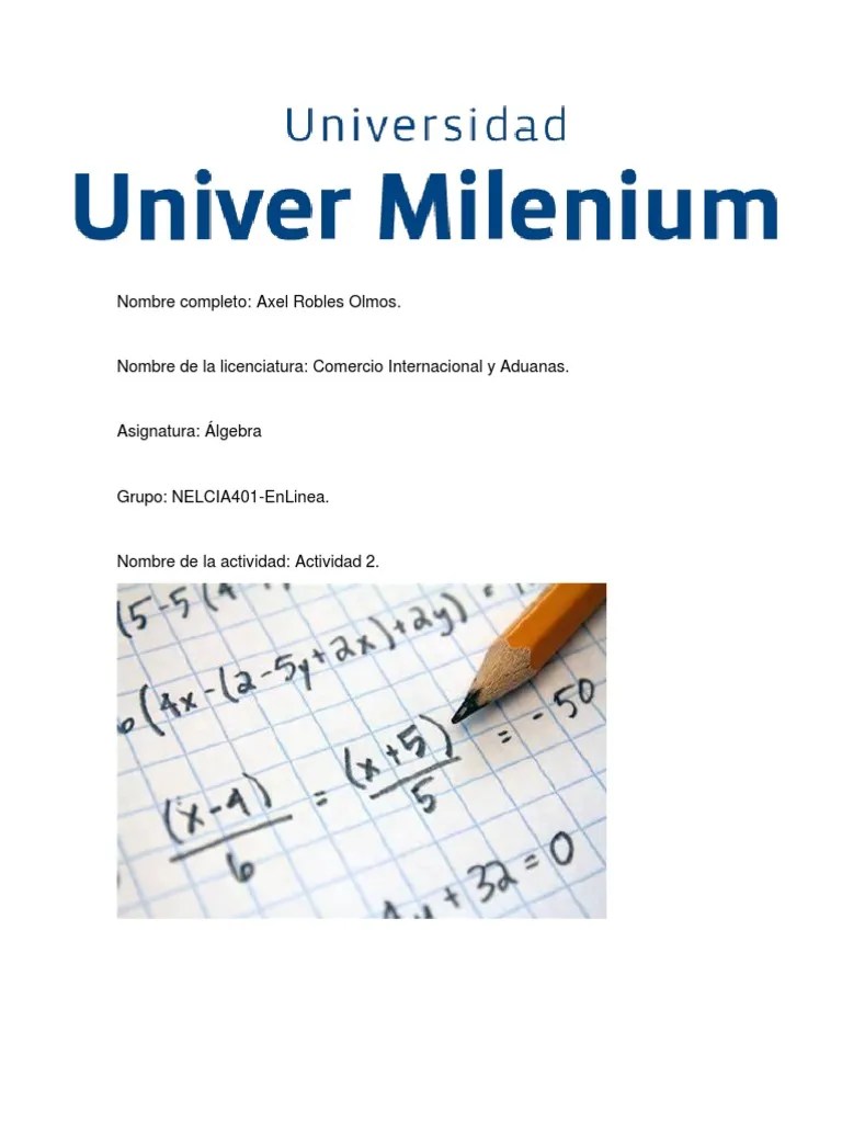 Actividad 2 Álgebra | PDF