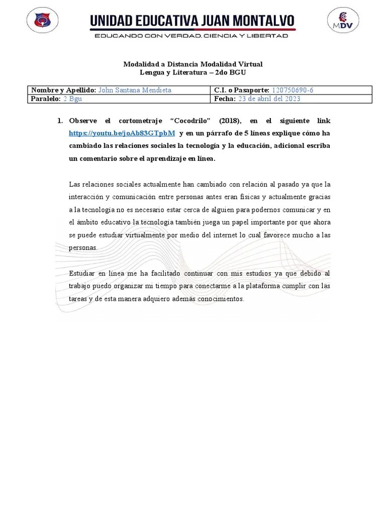 Actividad De Aprendizaje 1 Semana 1-2 U4 | PDF