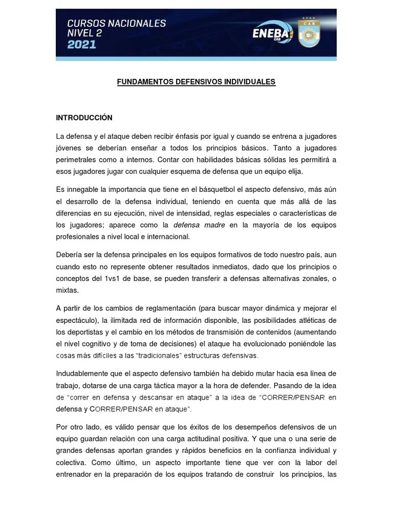 Fundamentos Defensivos Individuales | PDF | Defensor (Asociación De Fútbol) | Delantero ...
