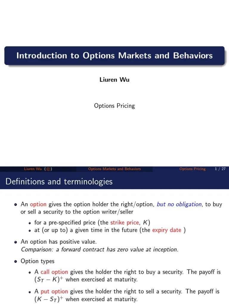 Option Markets | PDF