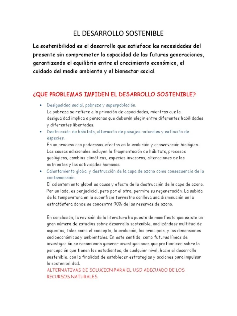 El Desarrollo Sostenible | PDF