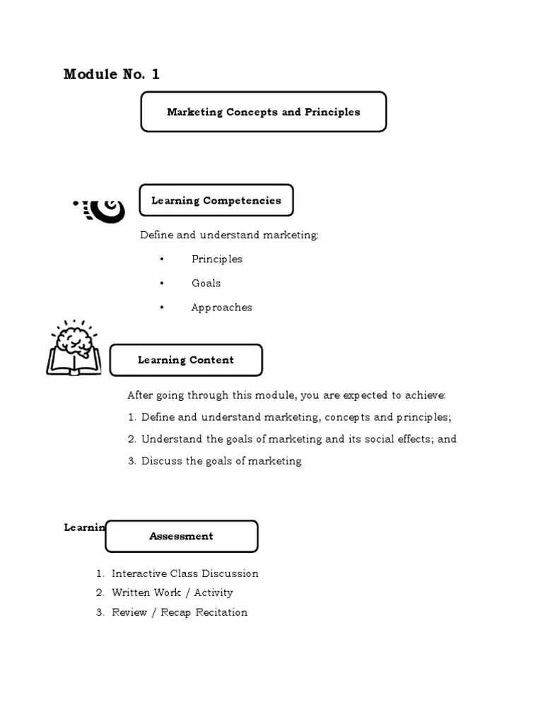 Module 1 - Marketing Principles And Strategies | PDF | Marketing | Sales