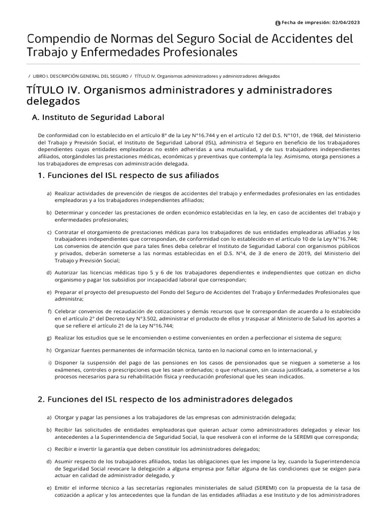 Compendio De Normas Del Seguro Social De Accidentes Del Trabajo Y Enfermedades Profesionales ...