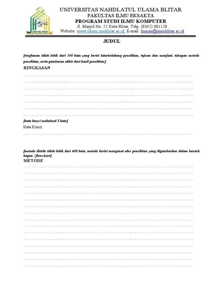 Template Outline Proposal Skripsi | PDF