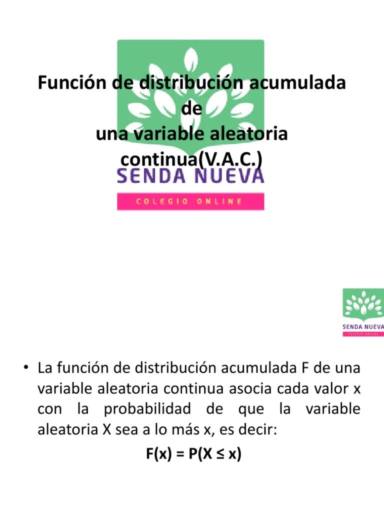 Función De Distribución Acumulada De Una Variable Aleatoria Continua | PDF