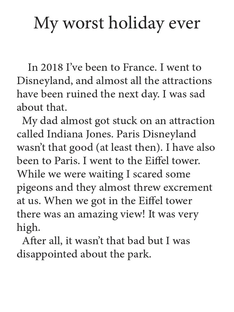 My Worst Holiday Ever | PDF