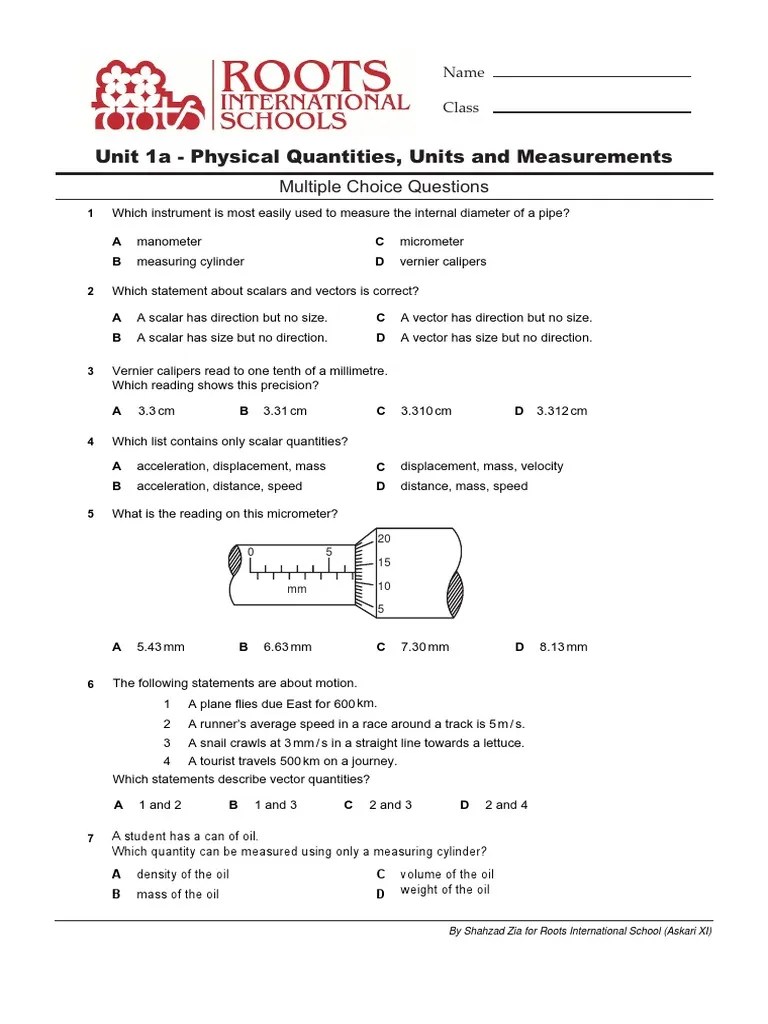 Unit 1 Physical Quantities, Units And Measurements | PDF | Euclidean ...