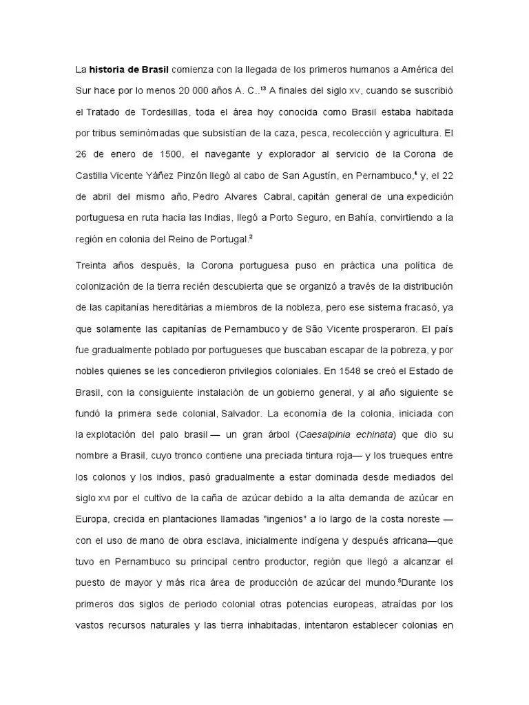 La Historia De Brasil | PDF | Brasil | América Del Sur