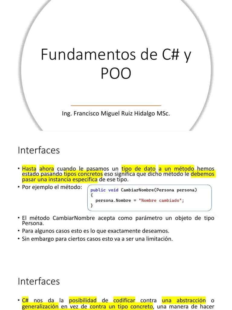 06 Fundamentos C# POO Interfaces | PDF