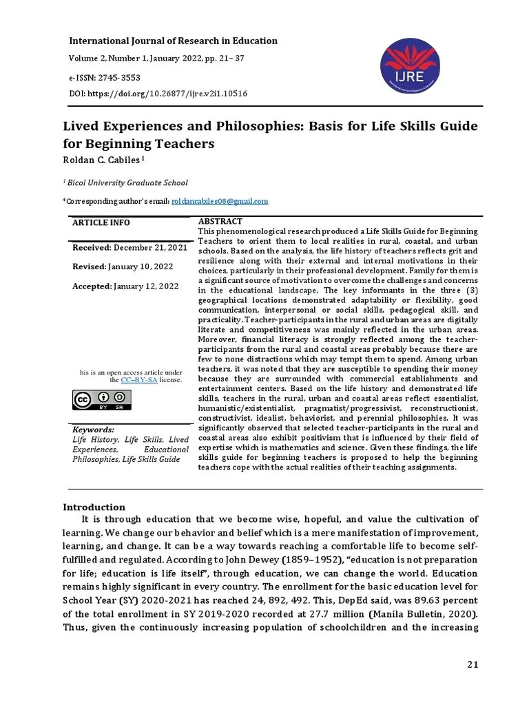 Begiining Teachers Life Skills Guide | PDF | Learning | Teachers