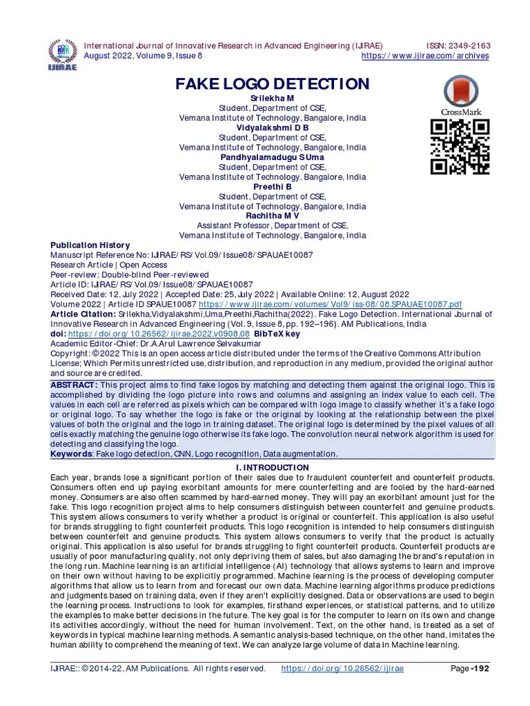 Fake Logo Detection | PDF | Artificial Intelligence | Intelligence (AI) & Semantics