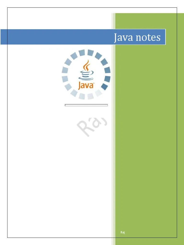 Java Notes On History, Features, Variables And OOP Concepts | PDF ...