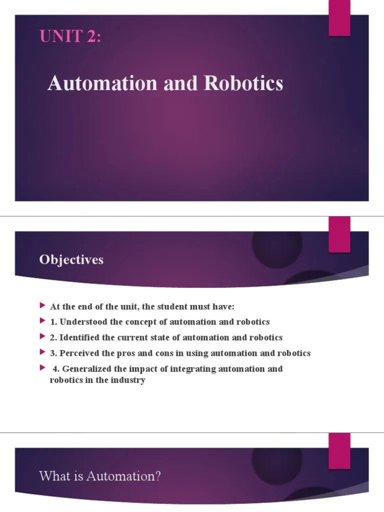Automation And Robotics | PDF | Automation | Robot