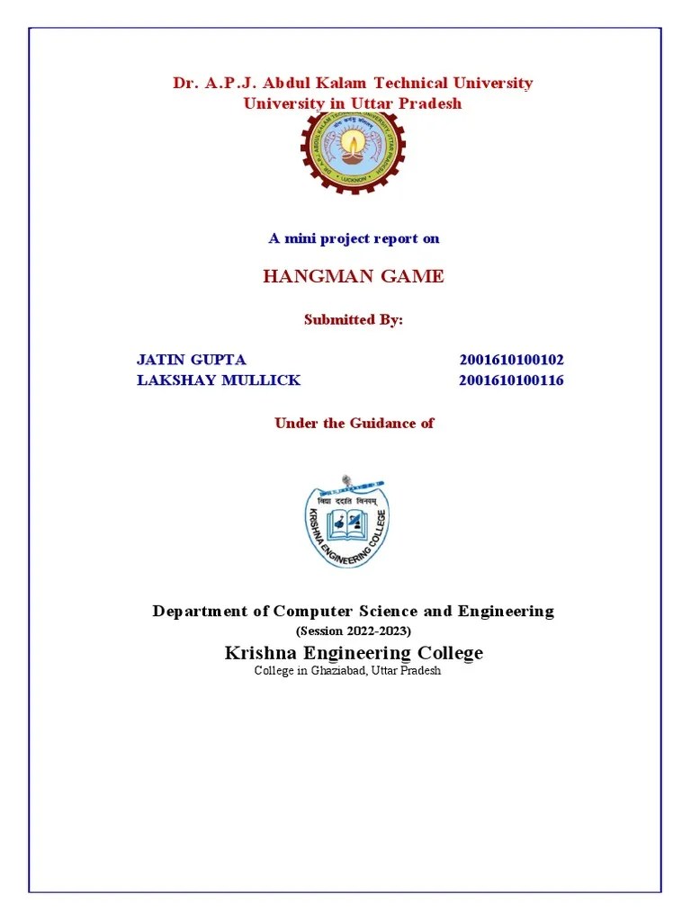 Mini Project Hangman Game | PDF | Python (Programming Language) | Application Software