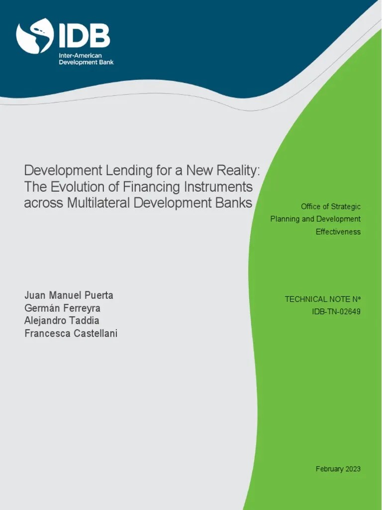 Development Lending For A New Reality The Evolution Of Financing Instruments Across Multilateral ...