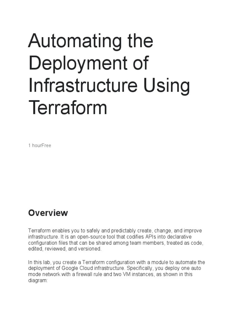 GCP Project - Automating Deployment With Terraform | PDF | Computer ...