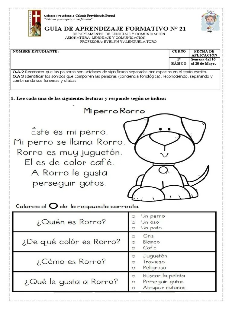 Guia De Lenguaje #21, 1ROS Basicos. | PDF