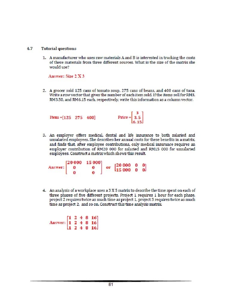 Answer Scheme Tutorial Question 4 | PDF