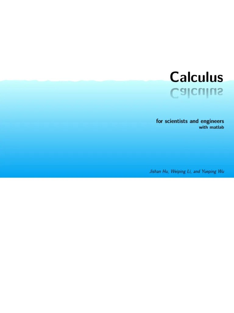 Calculus For Scientists And Engineers With Matlab PDF | PDF