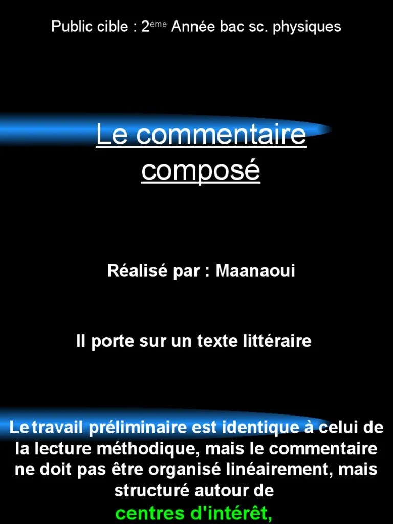 Méthode Commentaire Composé | PDF | Fiction Générale