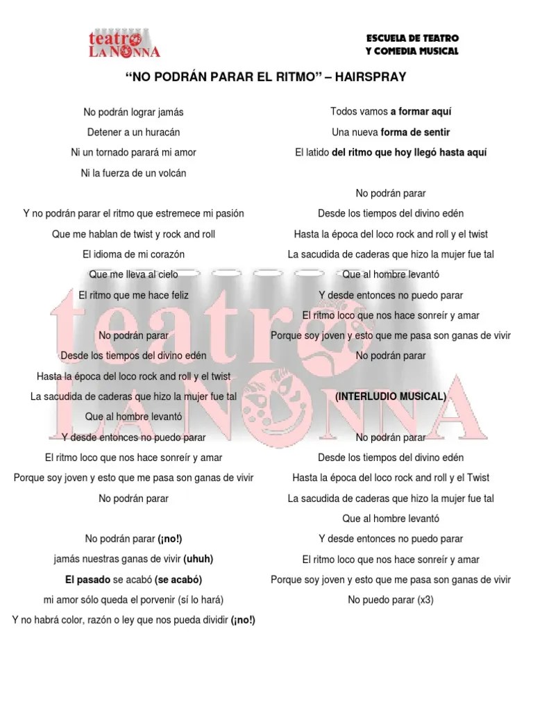 No Puedo Parar El Ritmo - LETRA | PDF