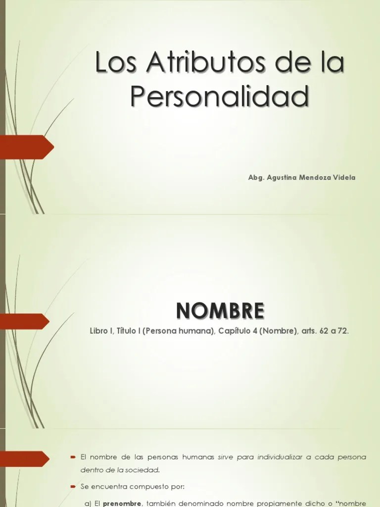 Atributos De La Personalidad PDF | PDF