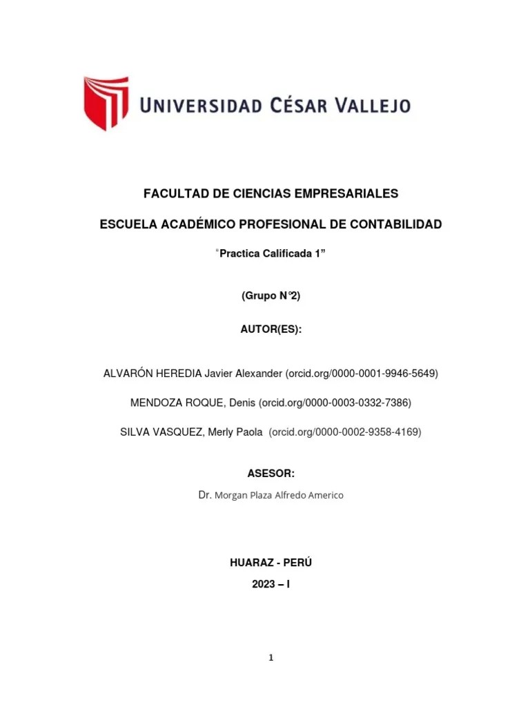 Practica Calificada 1 - Grupo #2 PDF | PDF