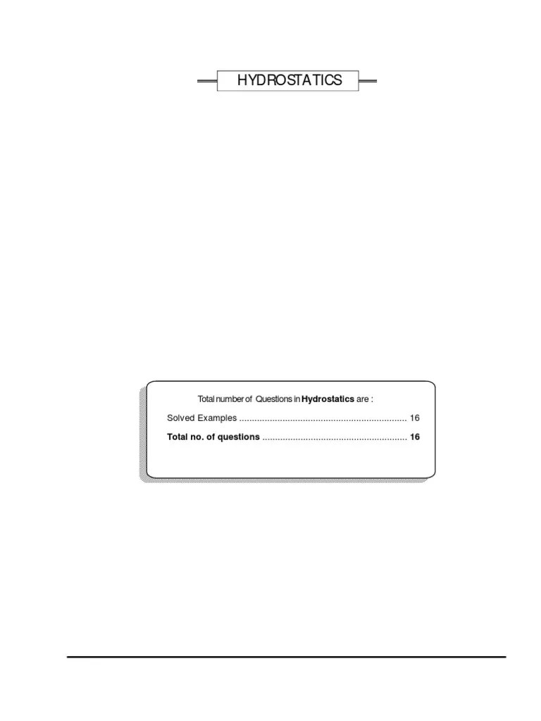4 - Hydrostatics Theory Module-2 | PDF