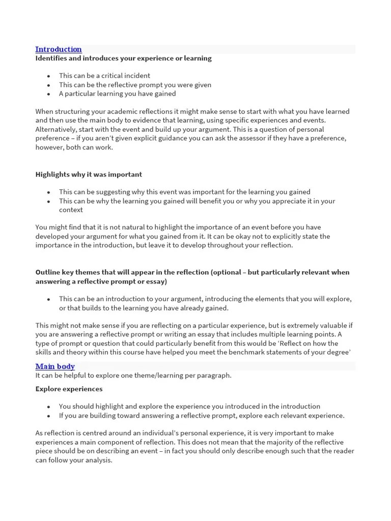 Academic Reflection | PDF