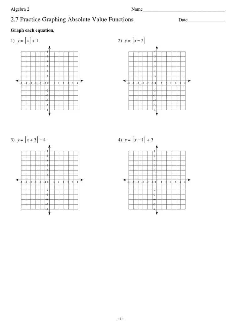 Graphing Absolute Value Functions | PDF | Mathematics | Mathematical ...