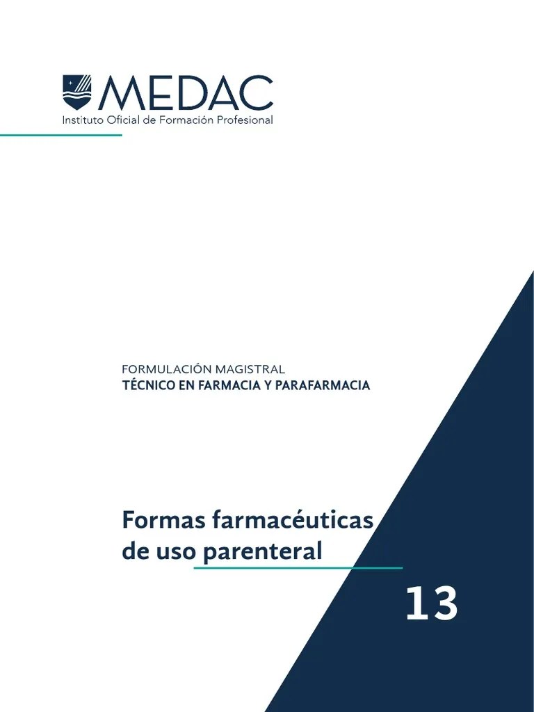 PDF. Tema 13. Formulación Magistral PDF | PDF | Medicamentos Con Receta | Inyección (medicina)