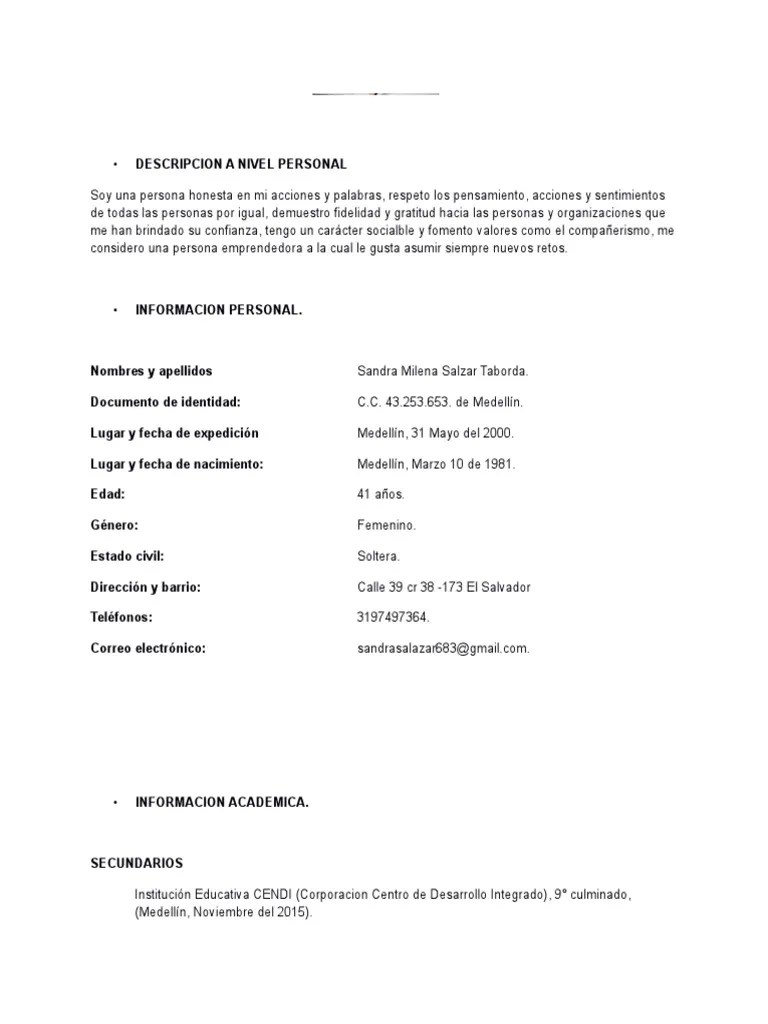 HDV Sandra Salazar | PDF