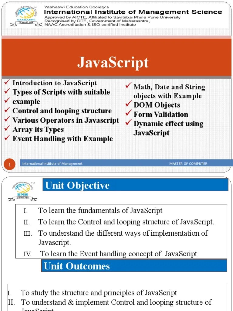 Javascript | PDF | Control Flow | Java Script