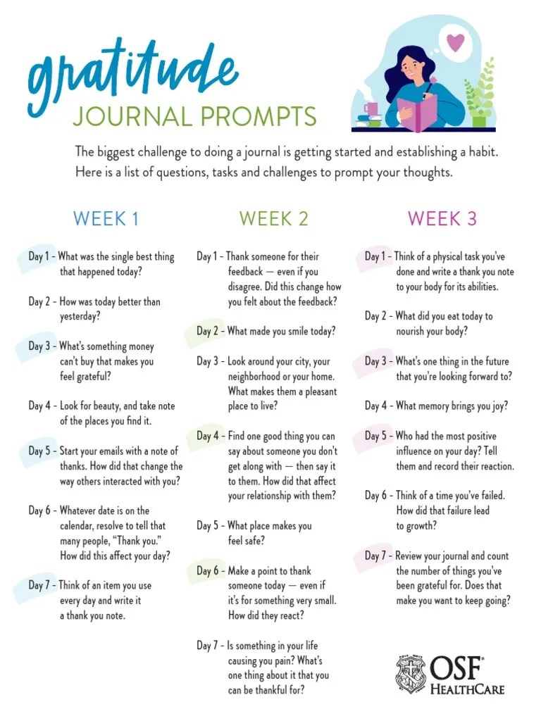 Gratitude Journal Prompts | PDF