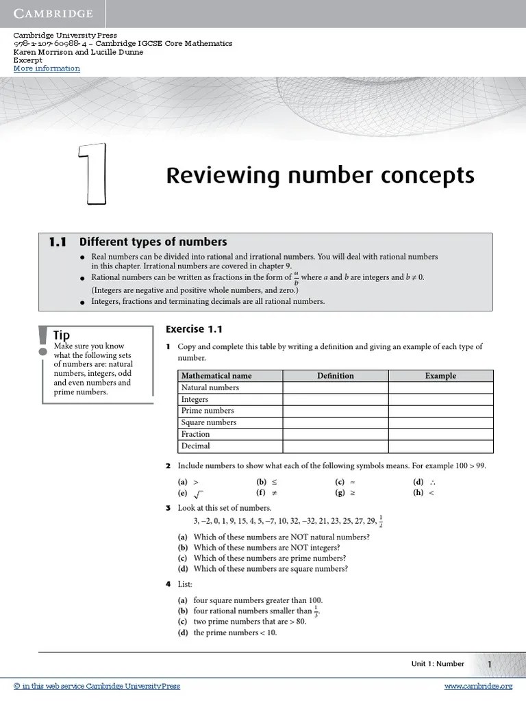 Cambridge Igcse Core Mathematics Practice Book | PDF
