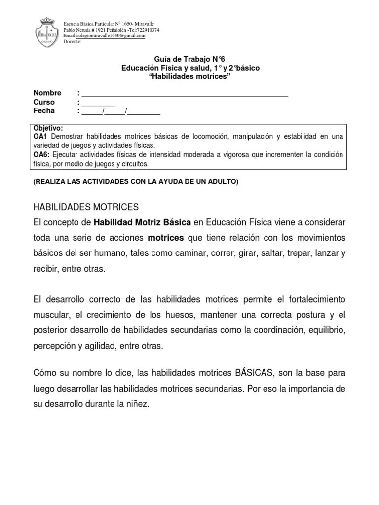 Guía Educación Física 1° Y 2° 6 PDF | PDF