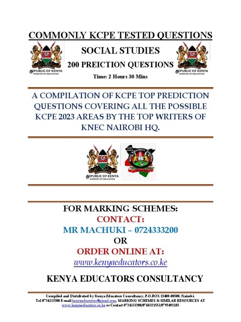 SST Kcpe 2023 Analysis PDF | PDF | Kenya