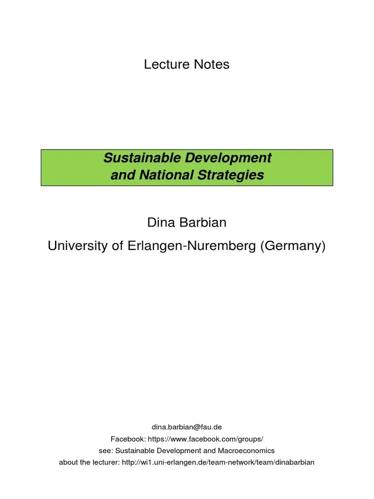 Lecture Notes - Sustainable Development PDF | PDF | Sustainability | Sustainable Development